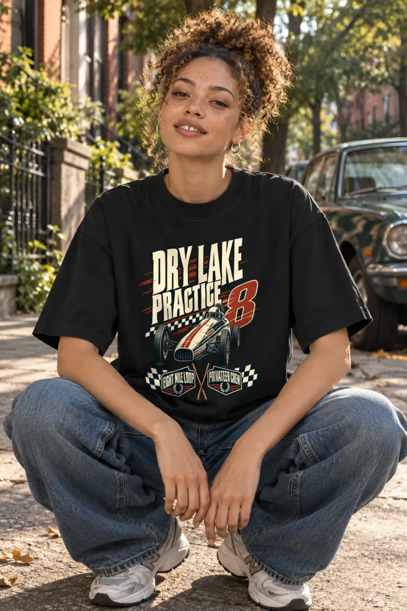 "Dry Lake Practice" Unisex Oversized Heavyweight Crewneck T-Shirt