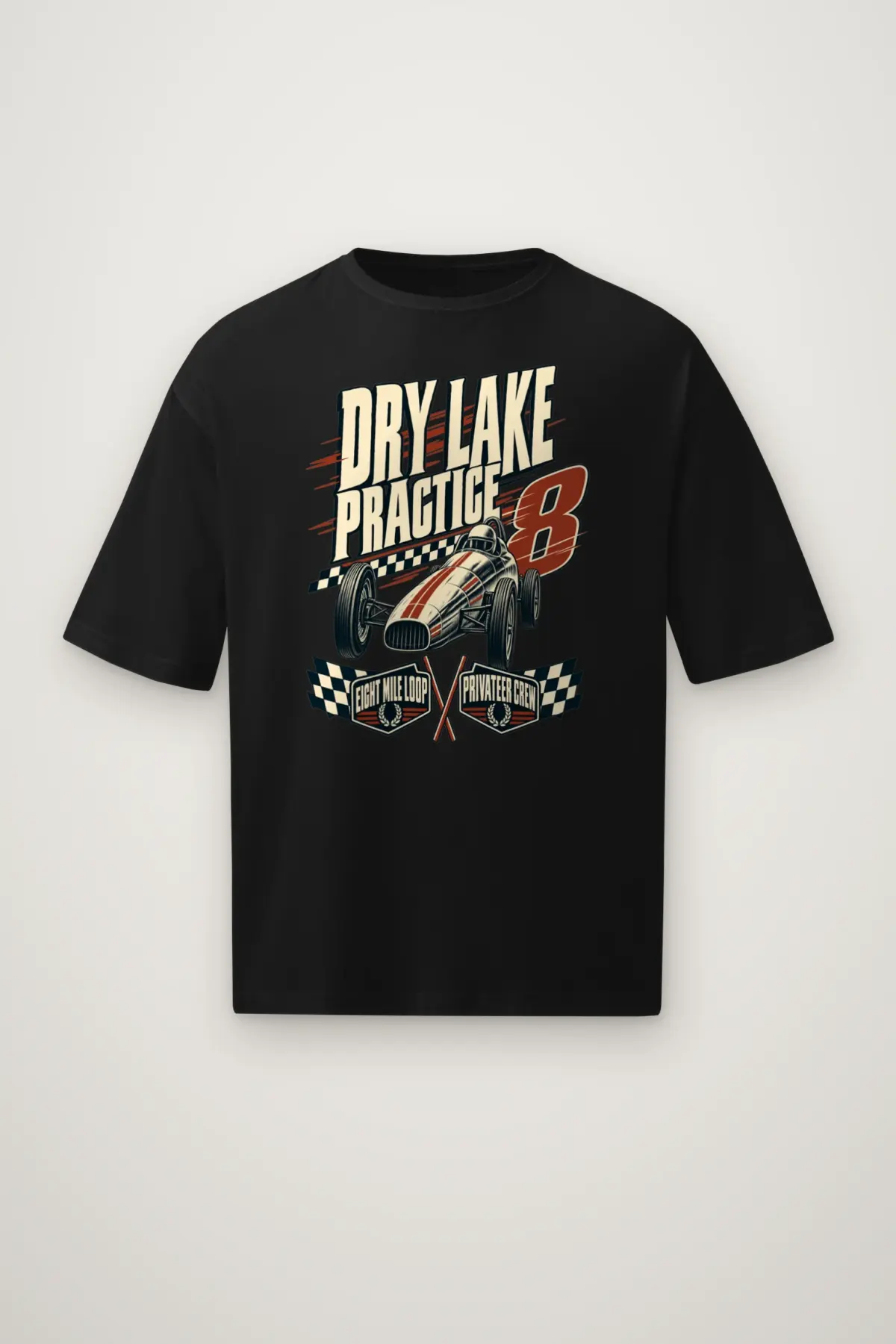 "Dry Lake Practice" Men's Oversized Heavyweight Crewneck T-Shirt