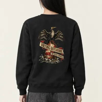 "Drying Offshore Between Dives" Heavy Blend Unisex Crewneck Sweatshirt