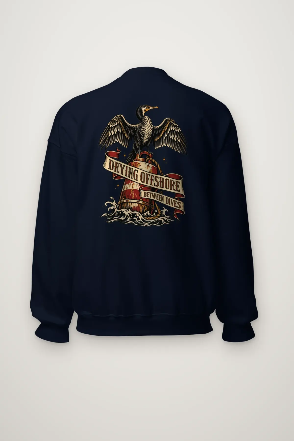 "Drying Offshore Between Dives" Heavy Blend Unisex Crewneck Sweatshirt