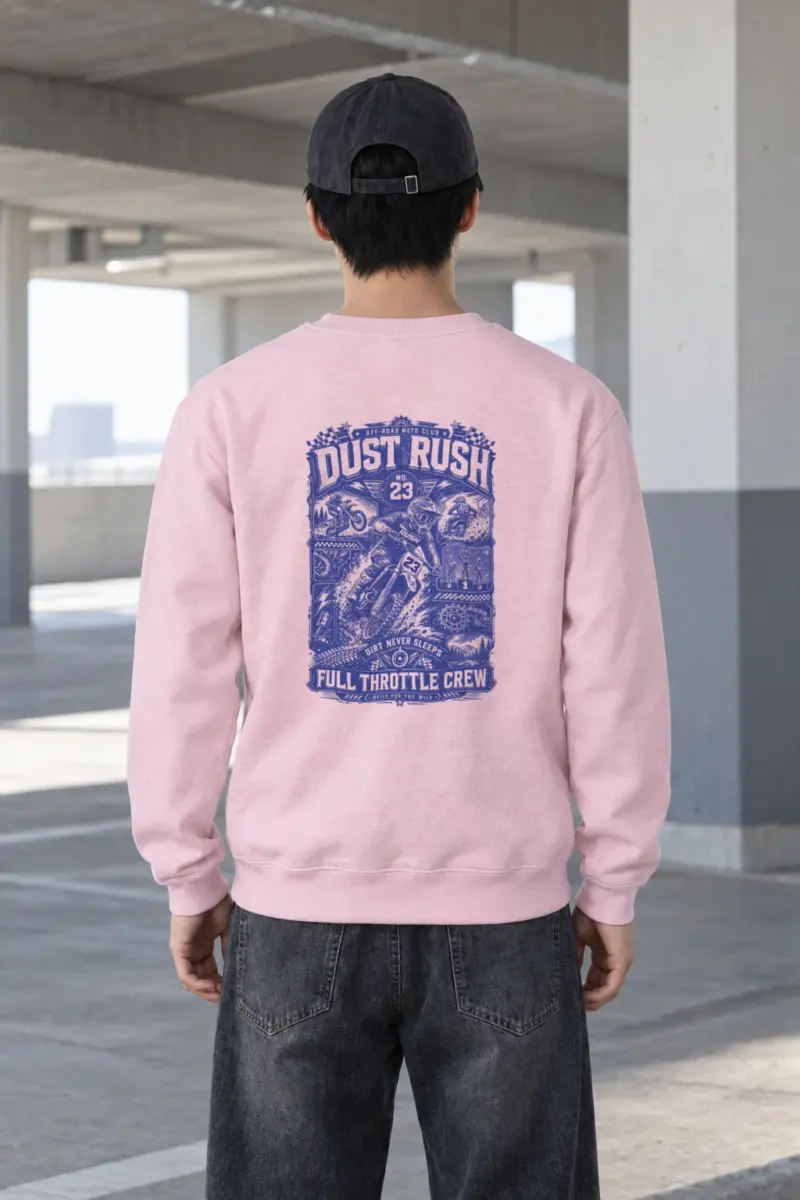 "Dust Rush Moto Club" Heavy Blend Unisex Crewneck Sweatshirt