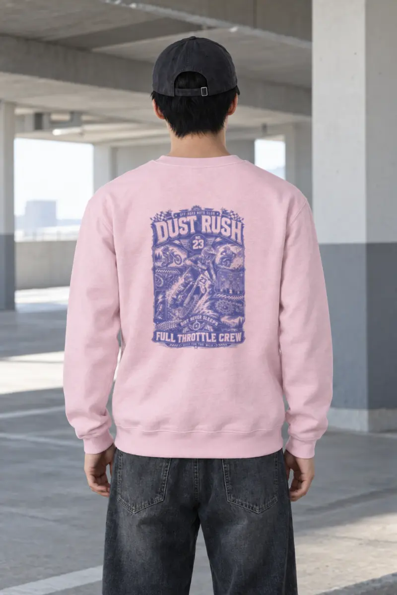 "Dust Rush Moto Club" Heavy Blend Unisex Crewneck Sweatshirt