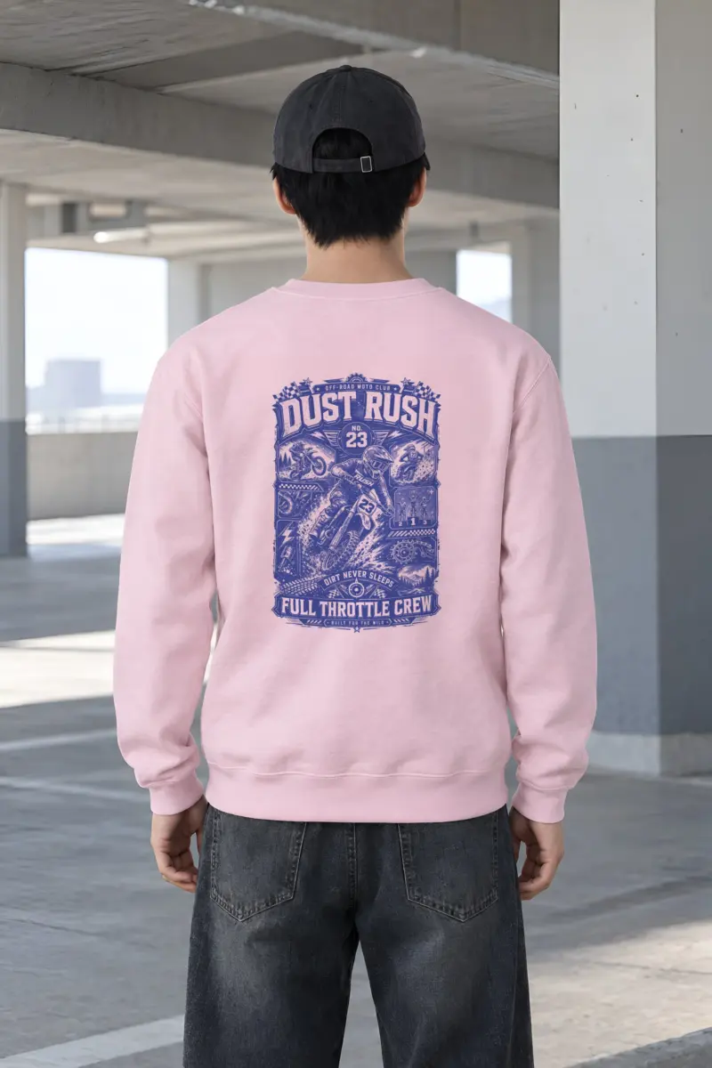 "Dust Rush Moto Club" Heavy Blend Unisex Crewneck Sweatshirt