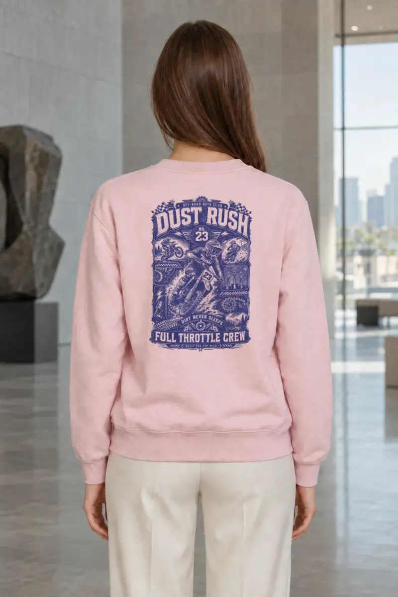 "Dust Rush Moto Club" Heavy Blend Unisex Crewneck Sweatshirt | Gildan 18000