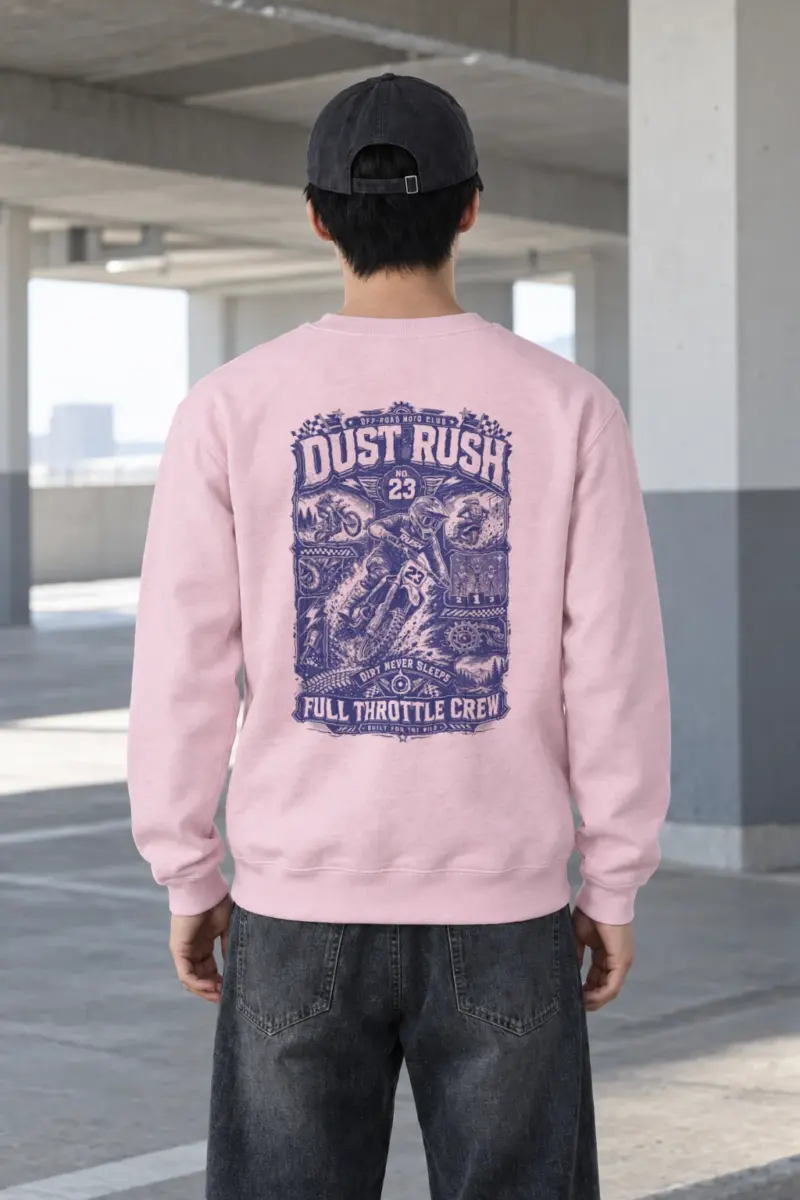 "Dust Rush Moto Club" Heavy Blend Unisex Crewneck Sweatshirt