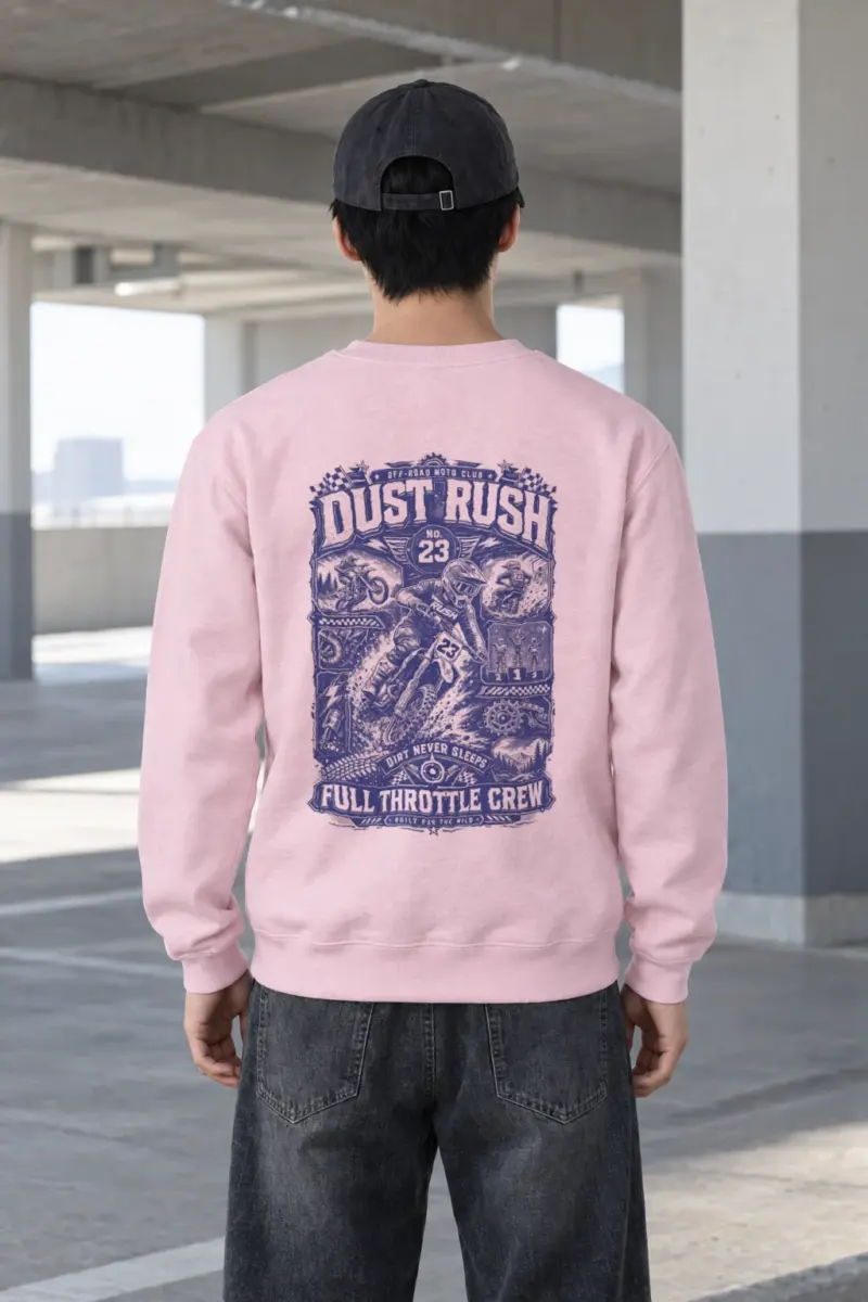 "Dust Rush Moto Club" Heavy Blend Unisex Crewneck Sweatshirt