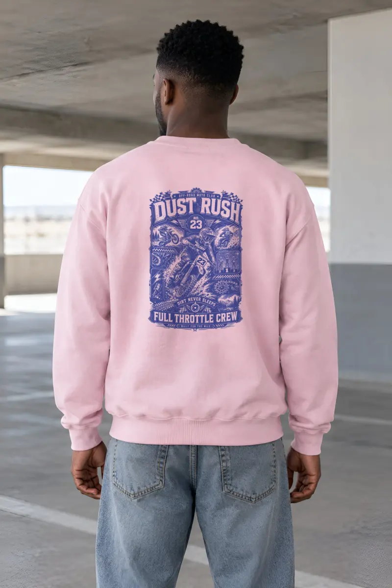 "Dust Rush Moto Club" Heavy Blend Unisex Crewneck Sweatshirt