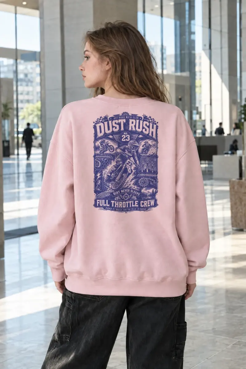 "Dust Rush Moto Club" Heavy Blend Unisex Crewneck Sweatshirt | Gildan 18000