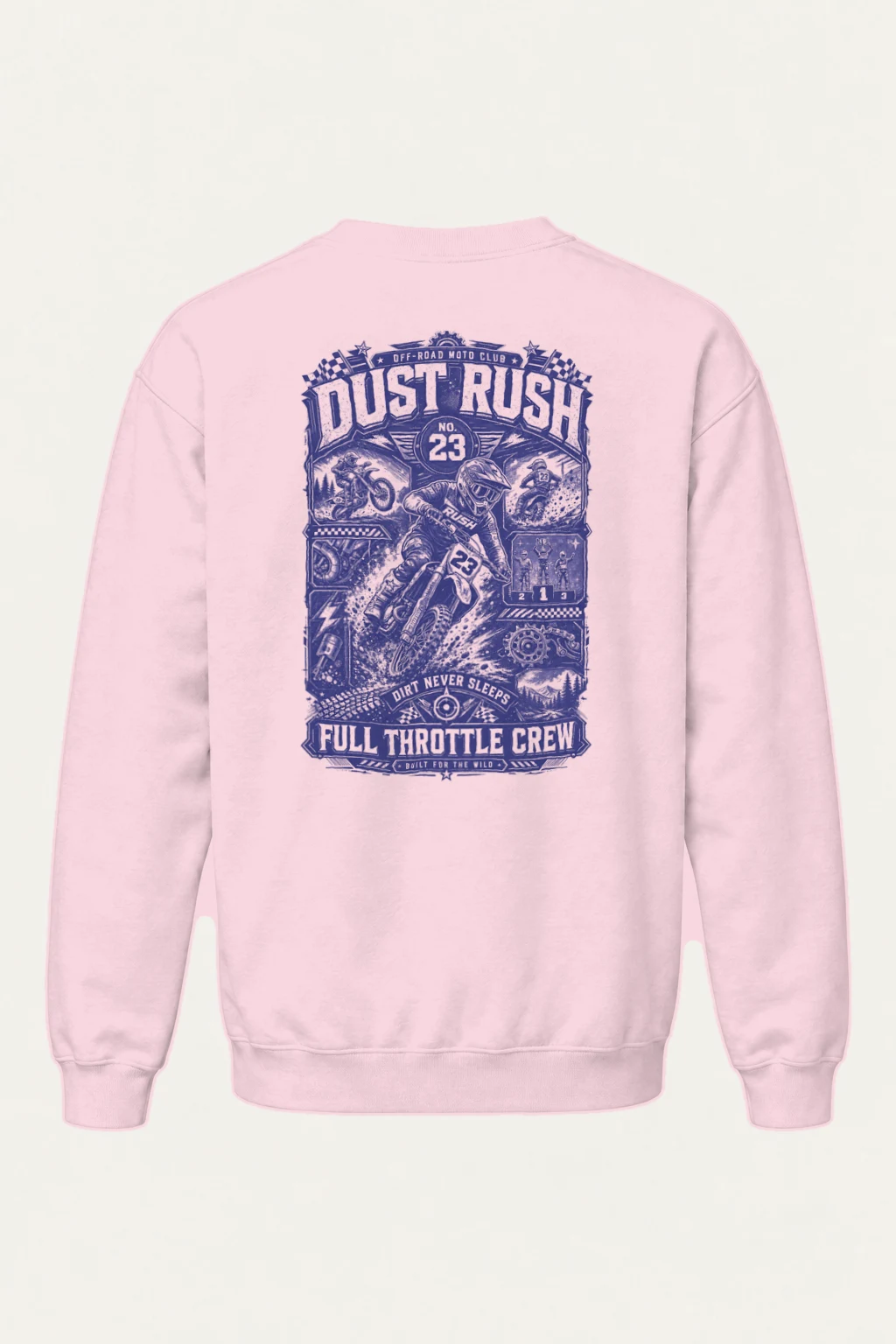 "Dust Rush Moto Club" Heavy Blend Unisex Crewneck Sweatshirt | Gildan 18000
