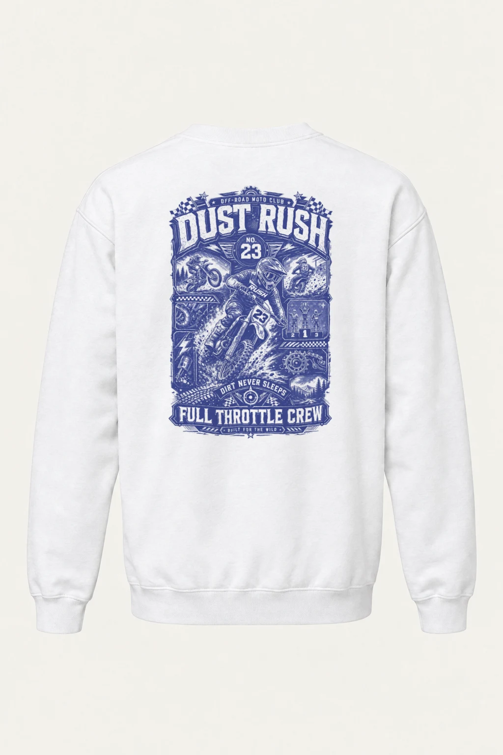 "Dust Rush Moto Club" Heavy Blend Unisex Crewneck Sweatshirt | Gildan 18000