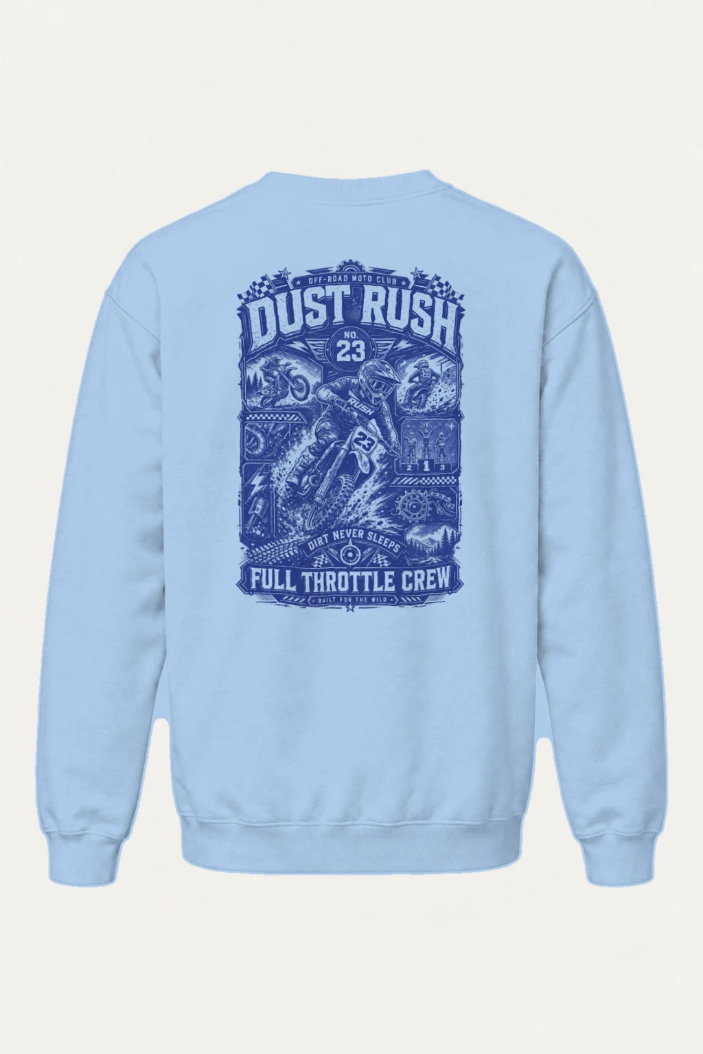 "Dust Rush Moto Club" Heavy Blend Unisex Crewneck Sweatshirt | Gildan 18000
