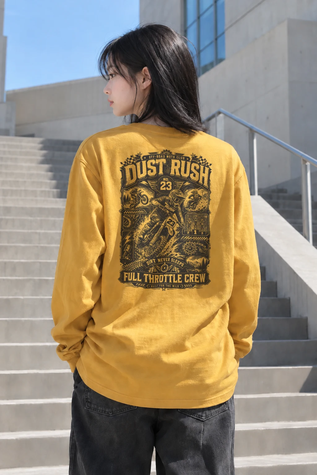 "Dust Rush Moto Club" Unisex Longsleeve T-shirt | Gildan 2400