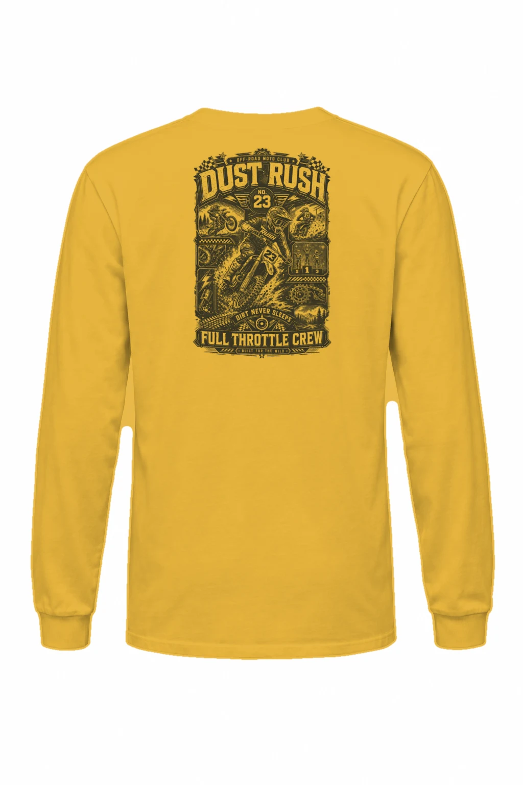 "Dust Rush Moto Club" Unisex Longsleeve T-shirt | Gildan 2400