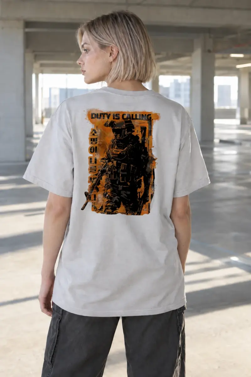 "Duty Is Calling" Heavyweight Unisex Crewneck T-shirt | Gildan 5000