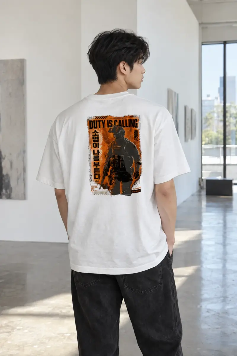 "Duty Is Calling" Heavyweight Unisex Crewneck T-shirt | Gildan 5000