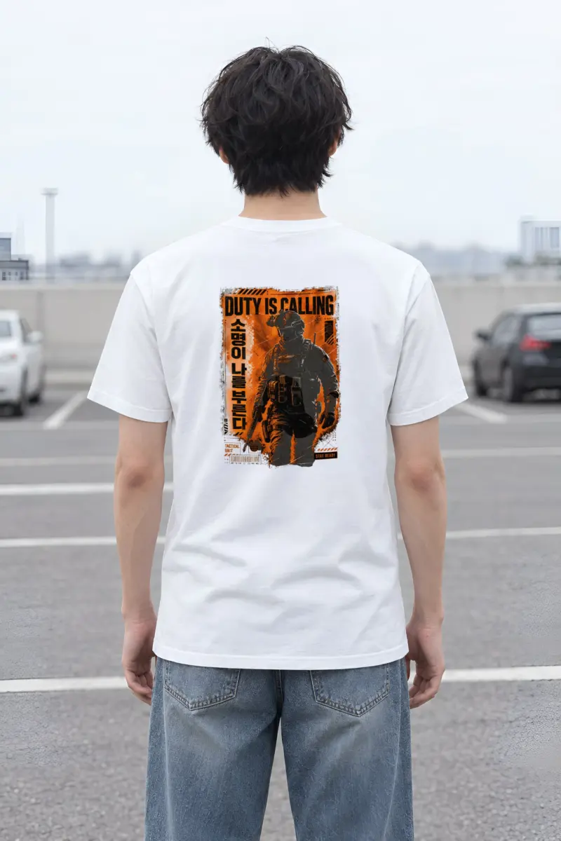 "Duty Is Calling" Heavyweight Unisex Crewneck T-shirt