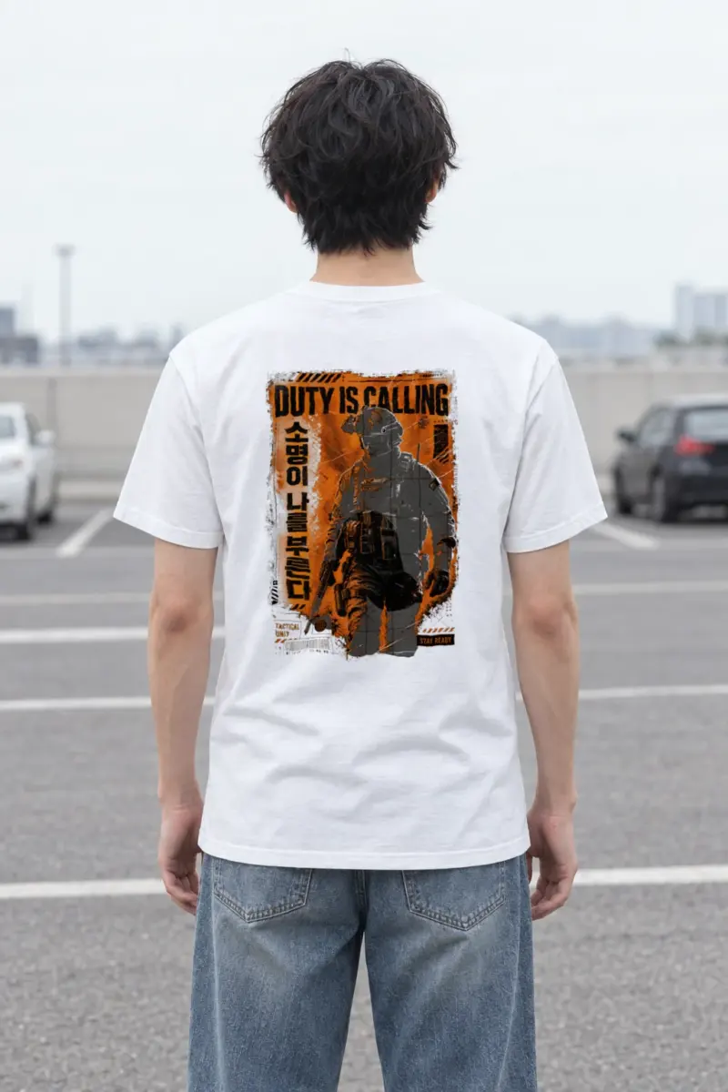 "Duty Is Calling" Heavyweight Unisex Crewneck T-shirt