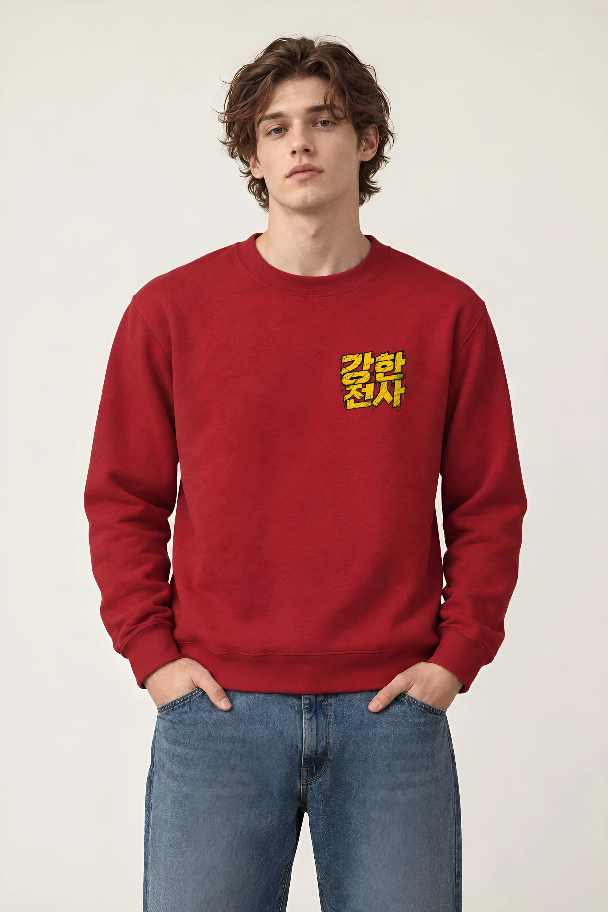 "강한 전사" Heavy Blend Unisex Crewneck Sweatshirt