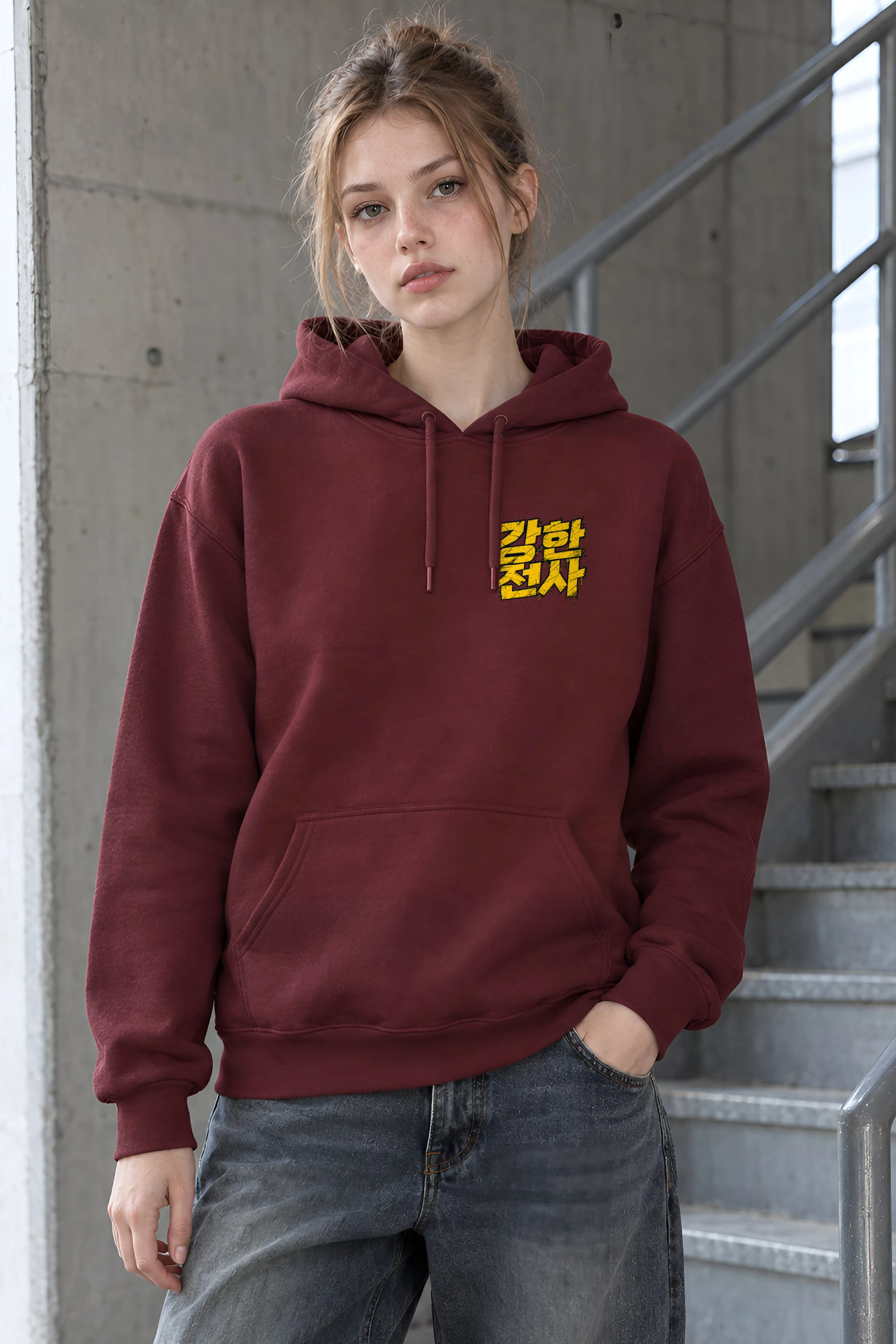"강한 전사" Unisex Pullover Hoodie
