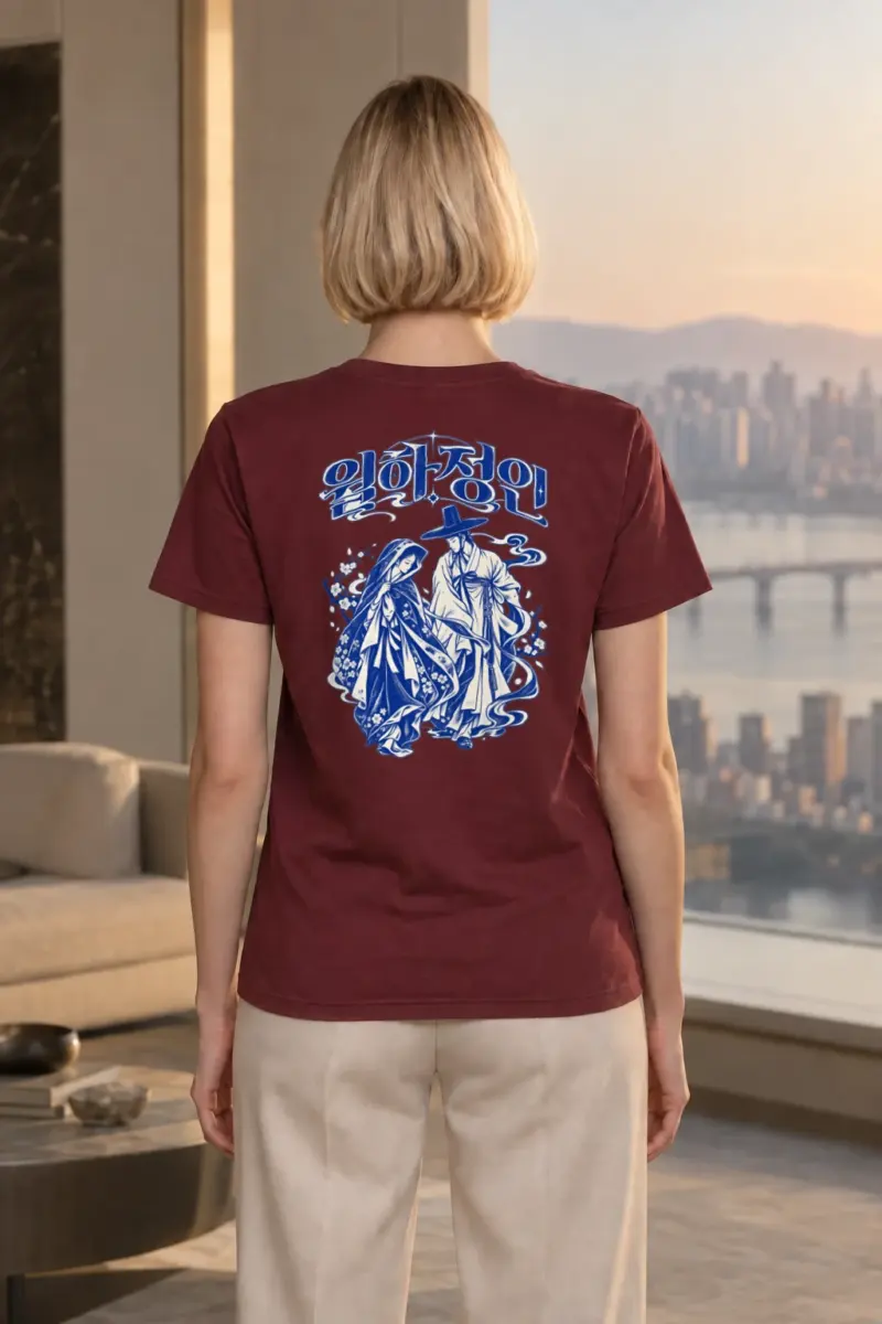 "꽃길 Folk Tattoo" Heavyweight Unisex Crewneck T-shirt | Gildan 5000