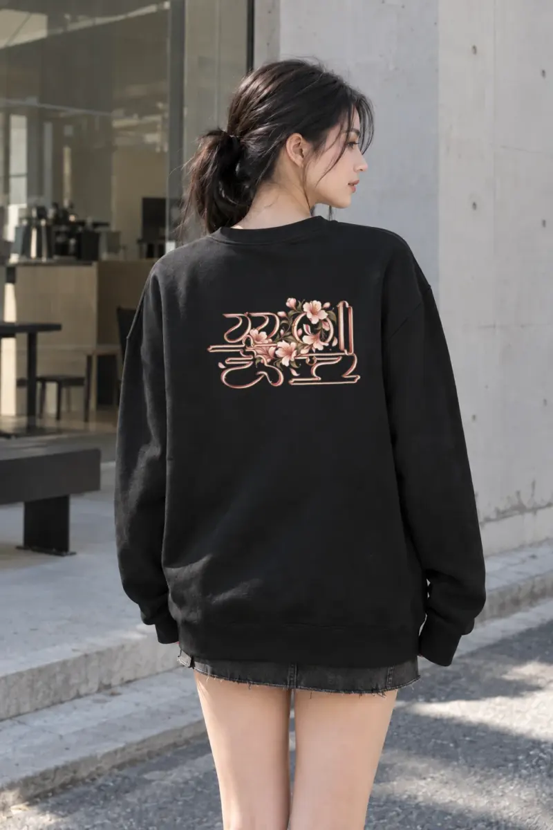 "꽃길만 걷자 Floral Path" Heavy Blend Unisex Crewneck Sweatshirt | Gildan 18000