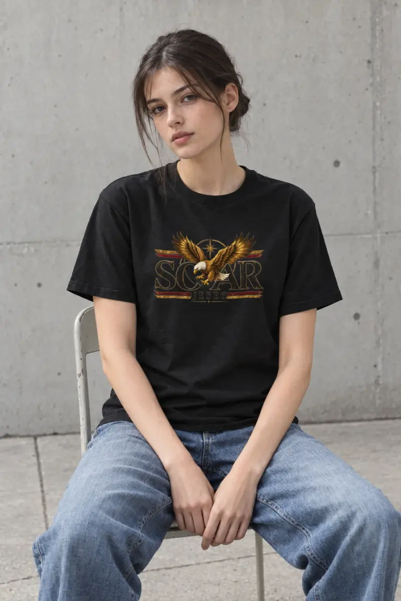 "Eagle Compass Star" Heavyweight Unisex Crewneck T-shirt