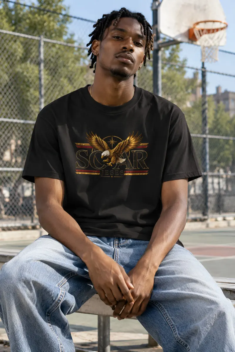 "Eagle Compass Star" Heavyweight Unisex Crewneck T-shirt