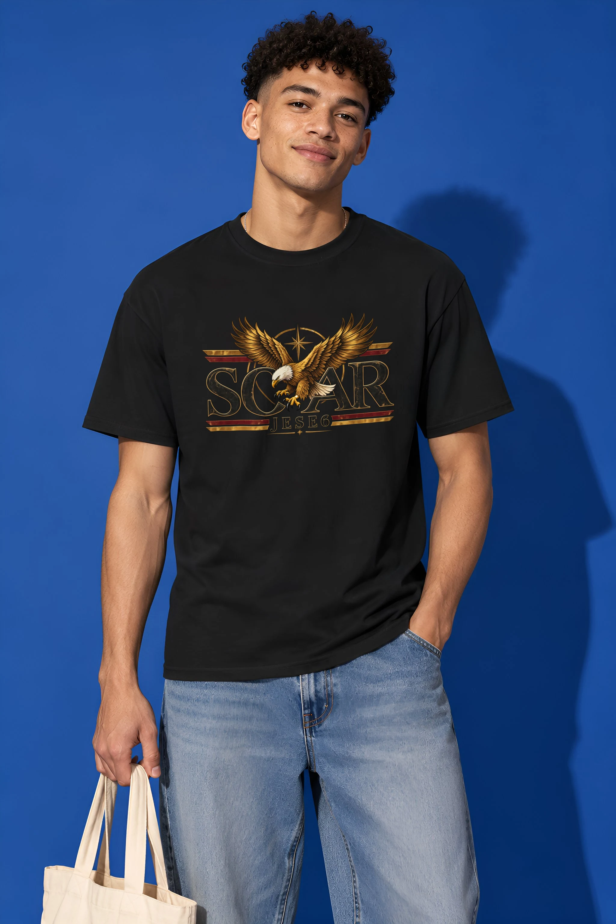 "Eagle Compass Star" Heavyweight Unisex Crewneck T-shirt