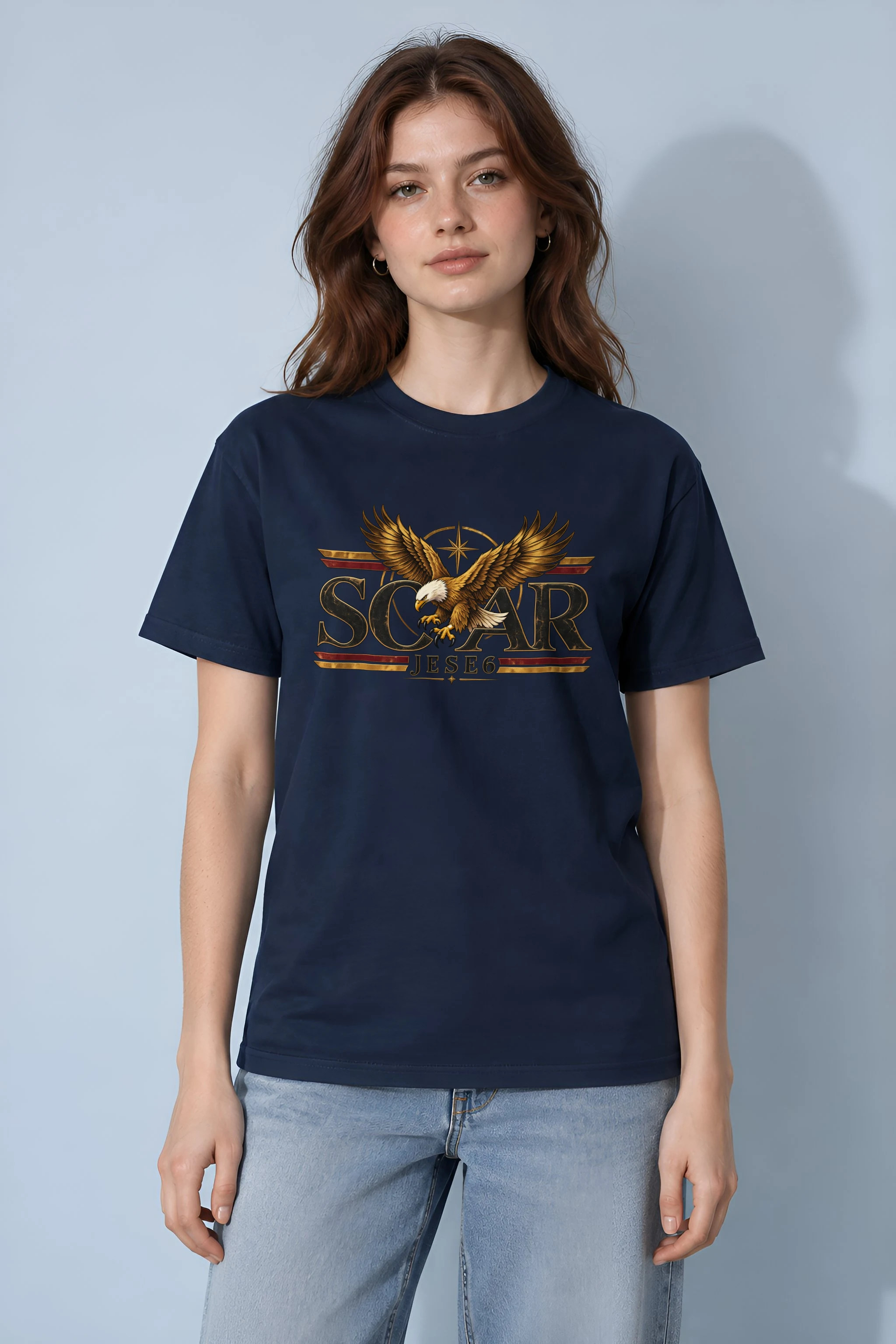 "Eagle Compass Star" Heavyweight Unisex Crewneck T-shirt