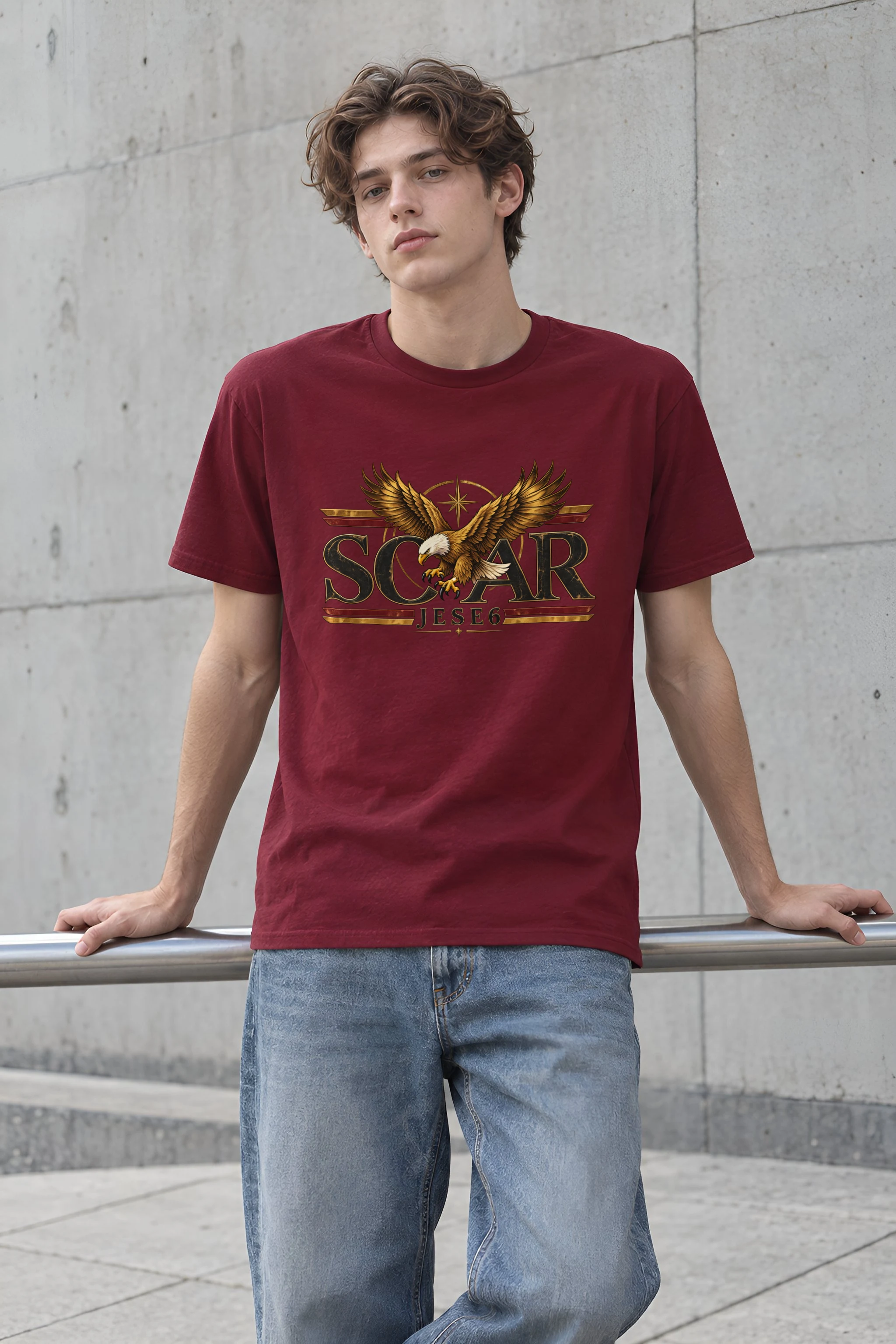 "Eagle Compass Star" Heavyweight Unisex Crewneck T-shirt
