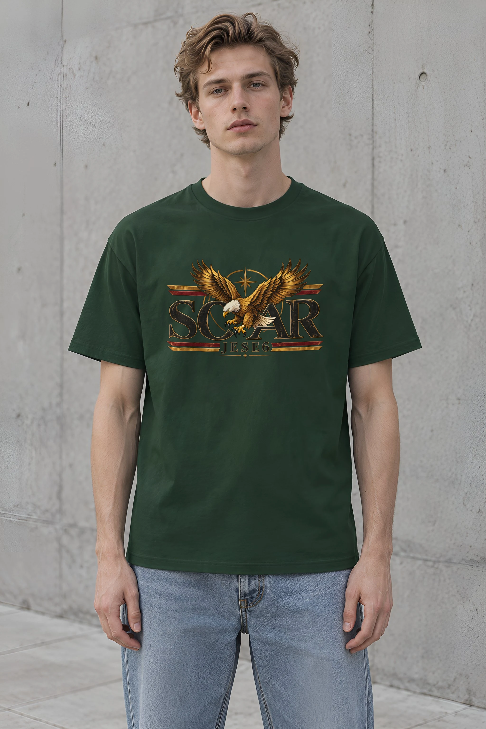"Eagle Compass Star" Heavyweight Unisex Crewneck T-shirt