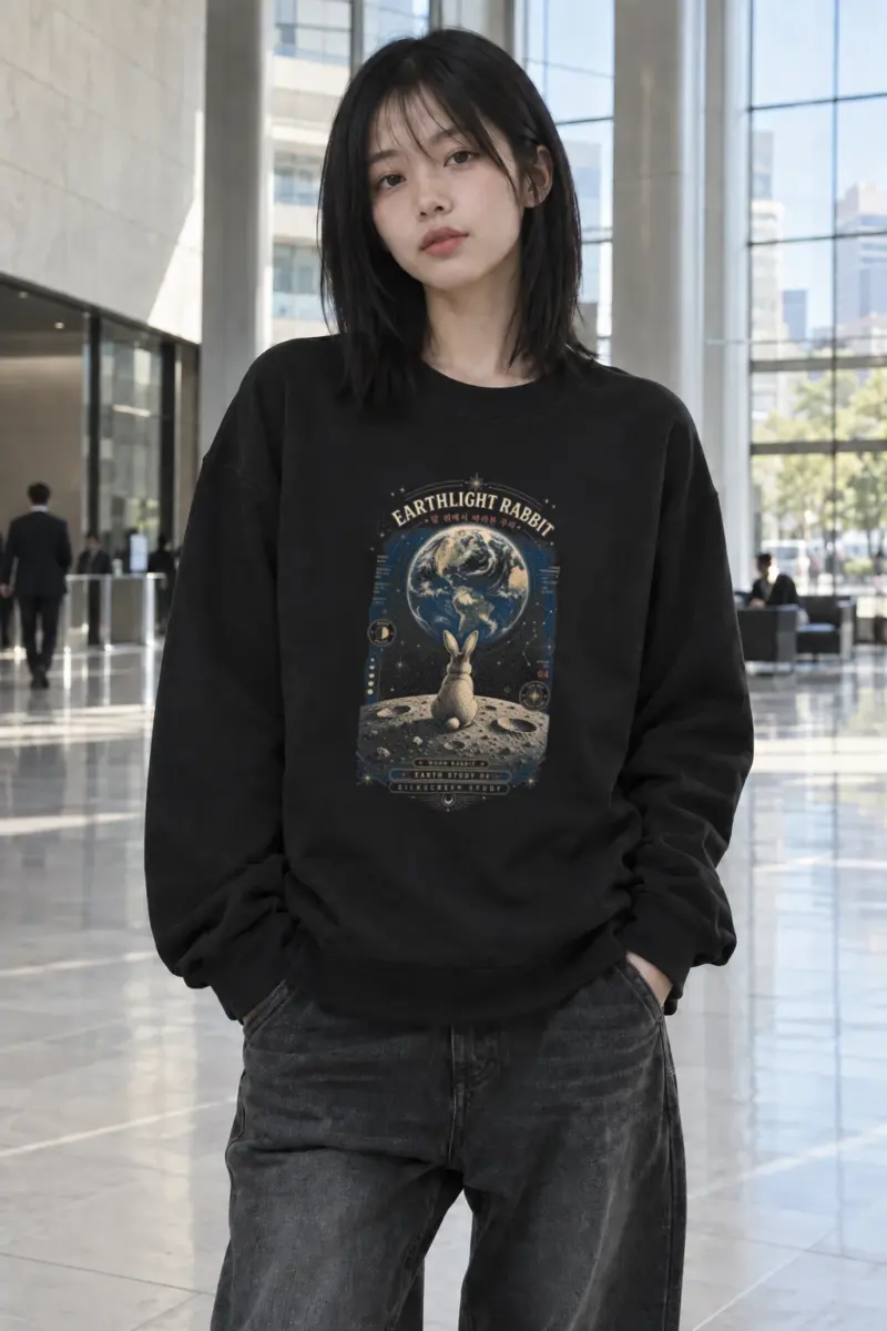 "Earthlight Moon Rabbit" Heavy Blend Unisex Crewneck Sweatshirt | Gildan 18000