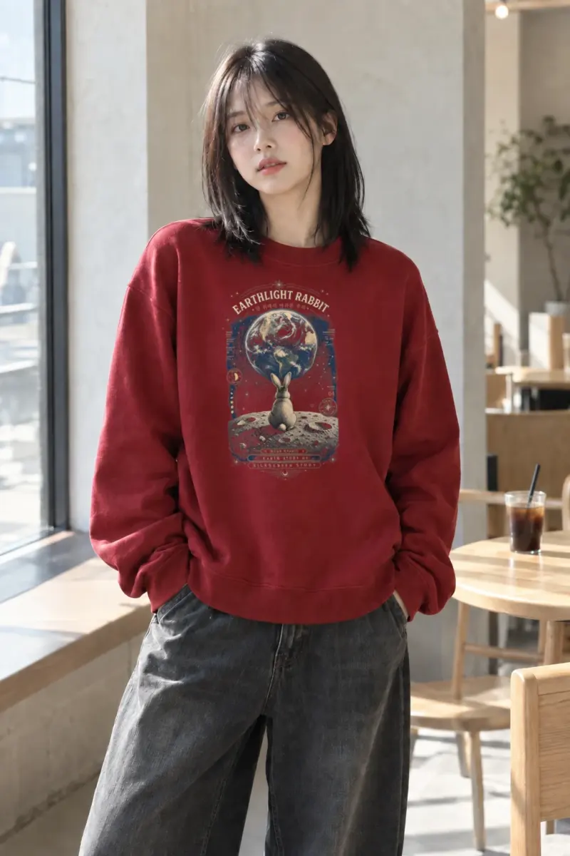 "Earthlight Moon Rabbit" Heavy Blend Unisex Crewneck Sweatshirt | Gildan 18000