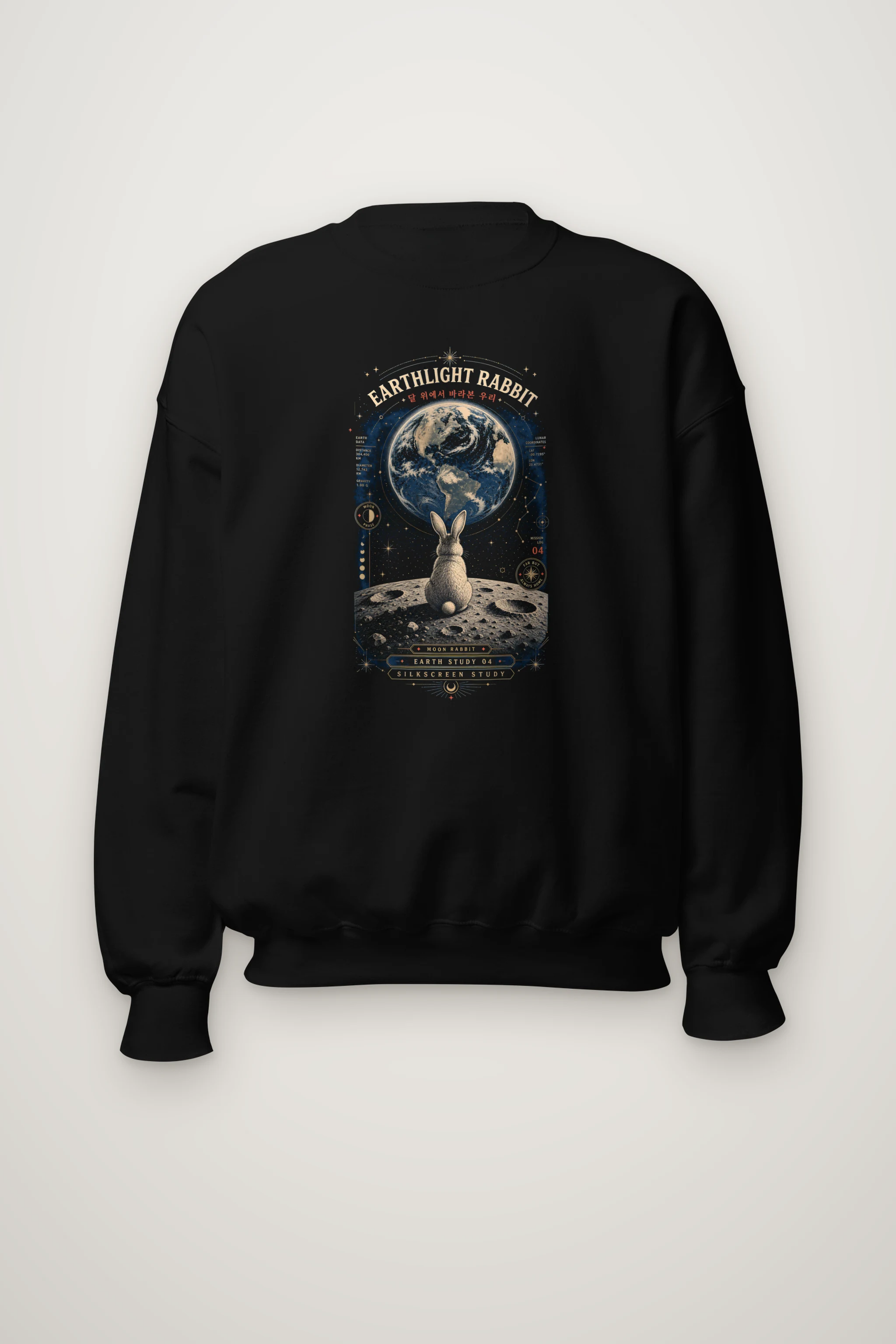 "Earthlight Moon Rabbit" Heavy Blend Unisex Crewneck Sweatshirt