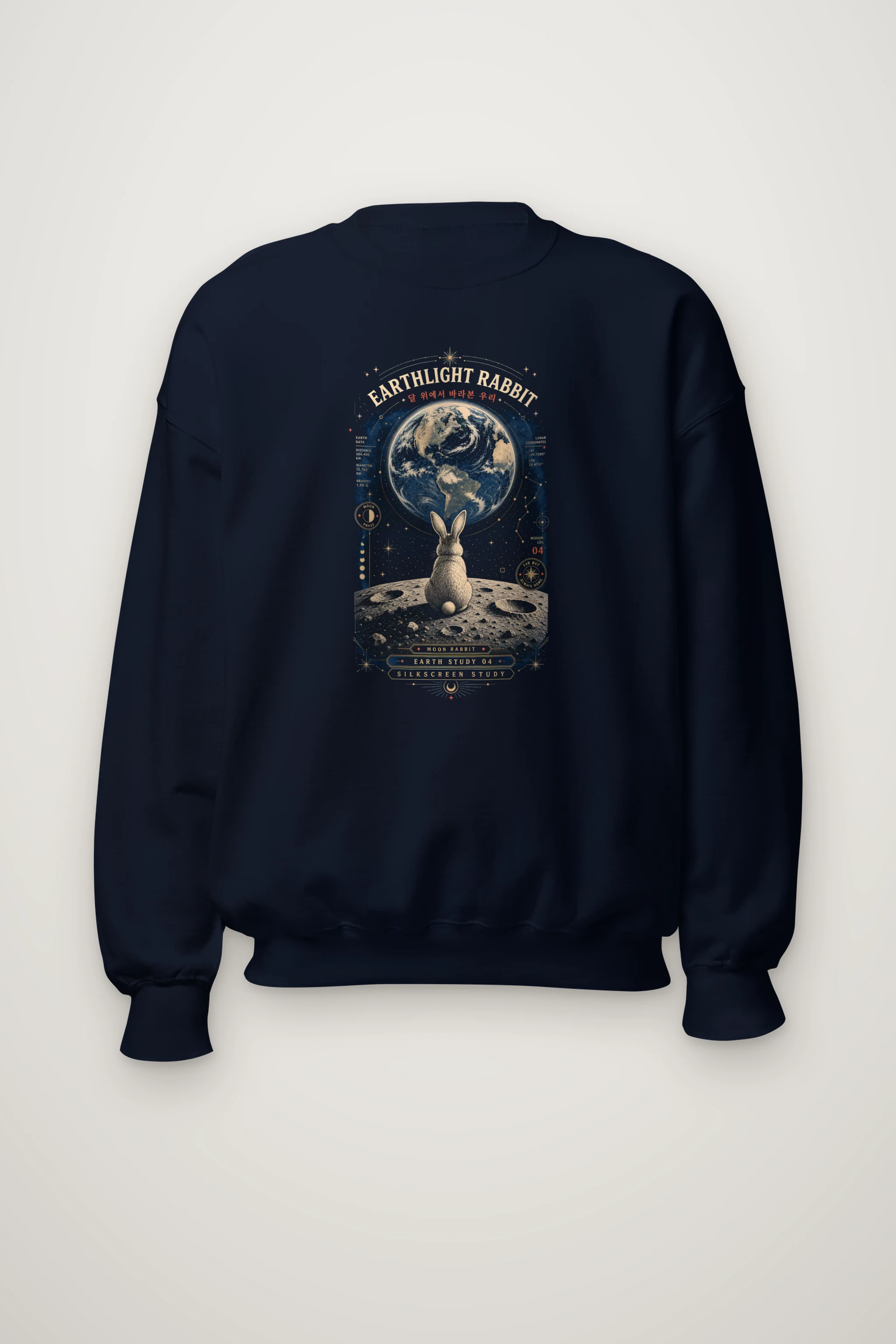 "Earthlight Moon Rabbit" Heavy Blend Unisex Crewneck Sweatshirt