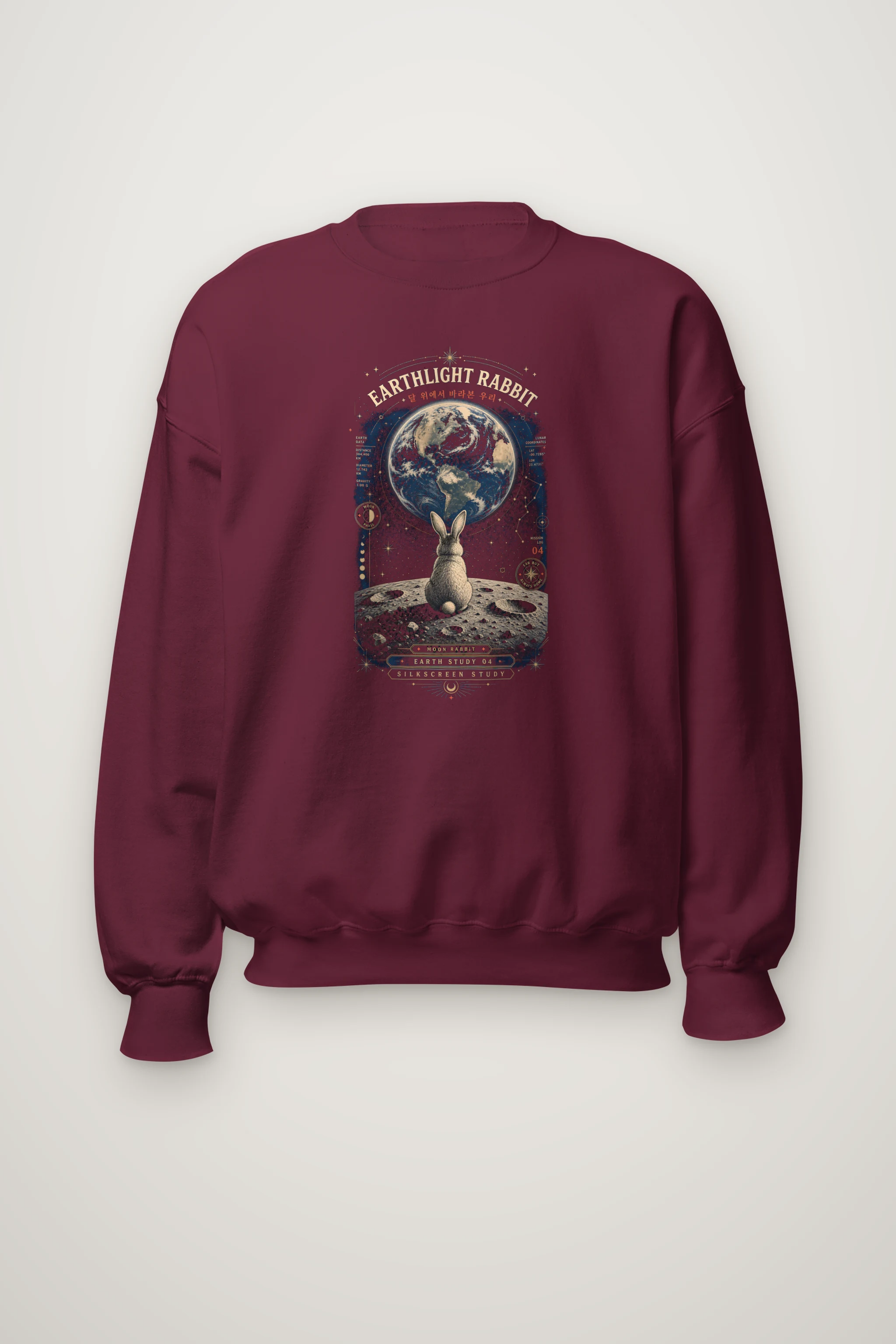 "Earthlight Moon Rabbit" Heavy Blend Unisex Crewneck Sweatshirt