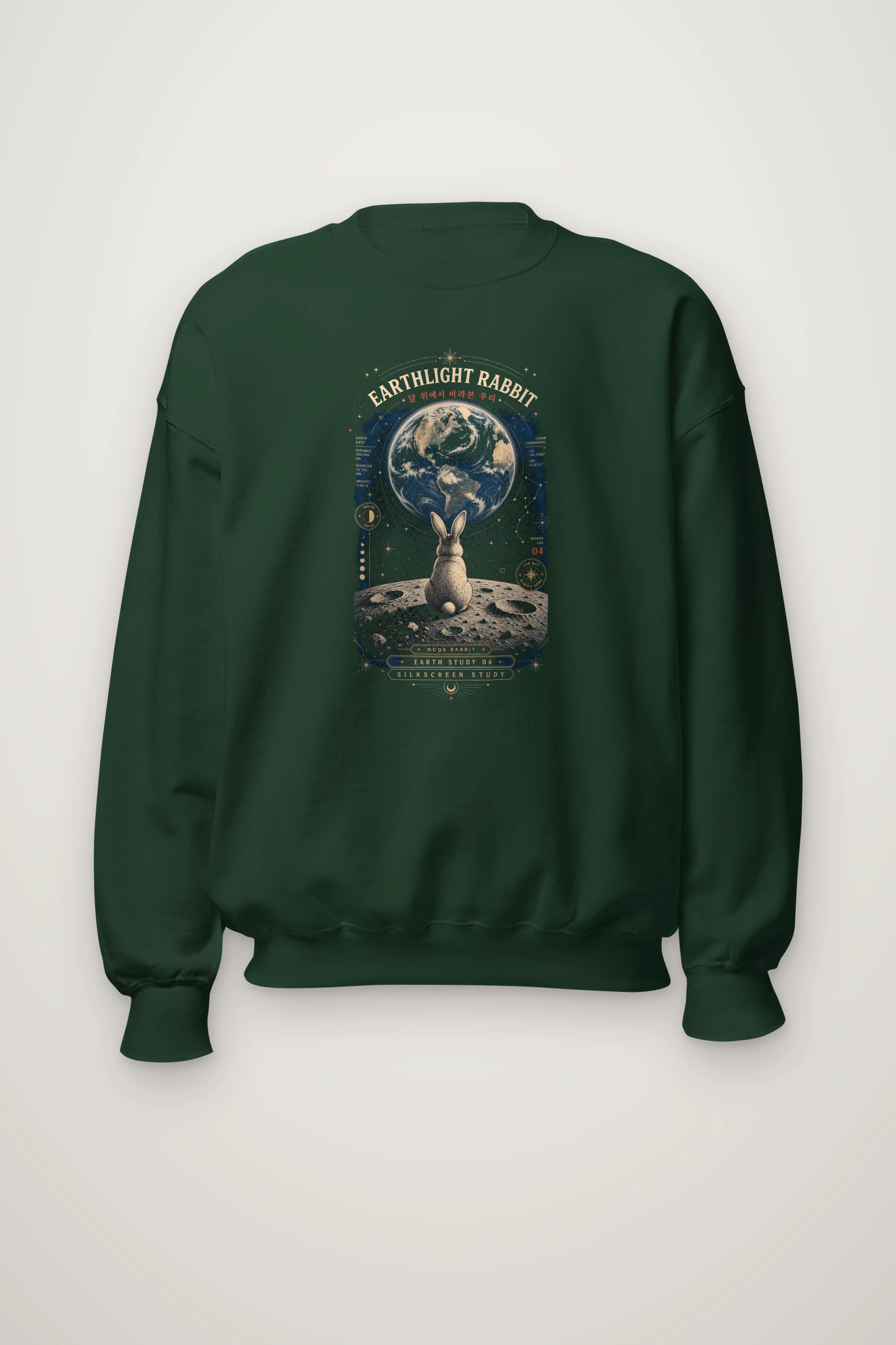 "Earthlight Moon Rabbit" Heavy Blend Unisex Crewneck Sweatshirt