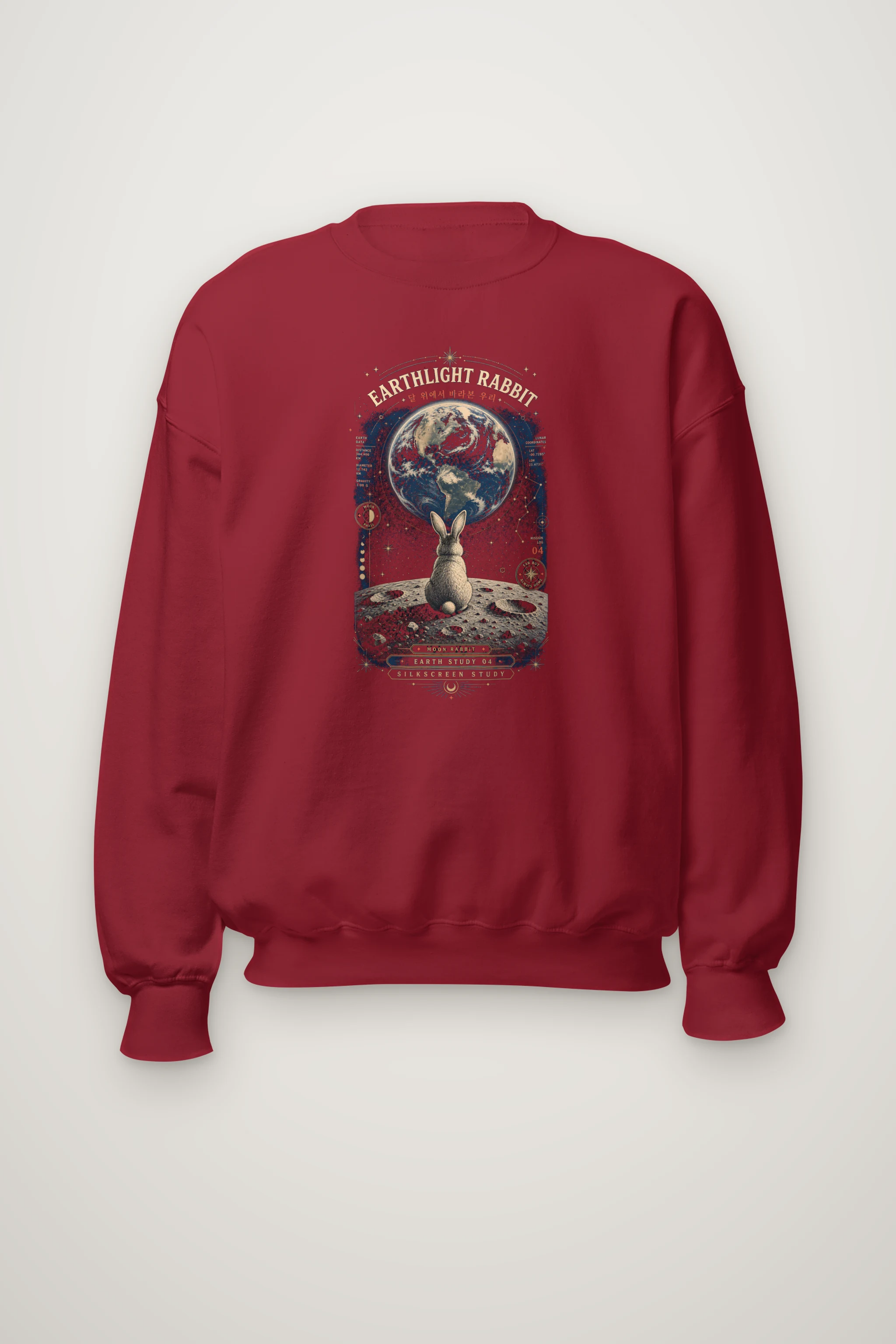 "Earthlight Moon Rabbit" Heavy Blend Unisex Crewneck Sweatshirt