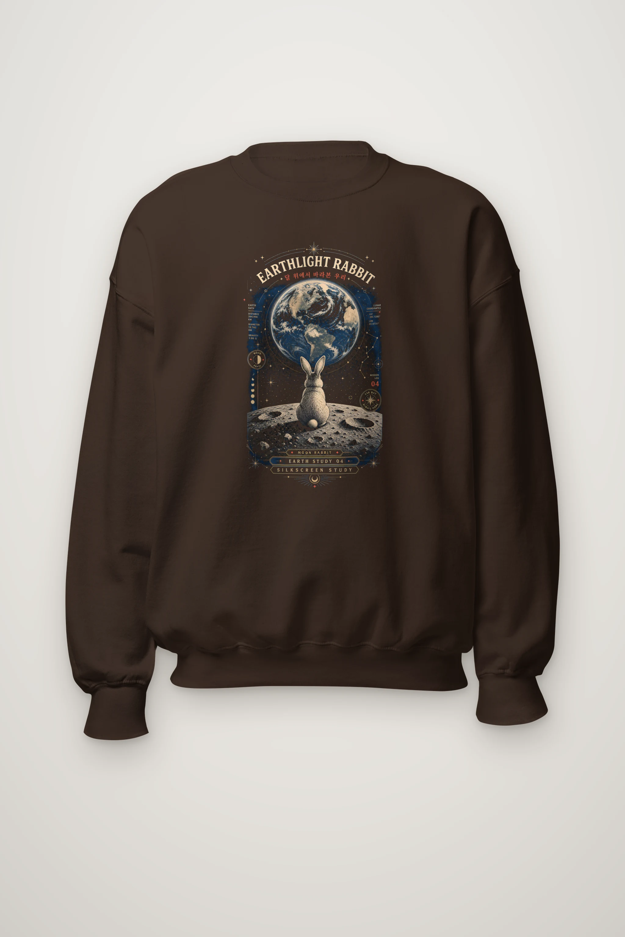 "Earthlight Moon Rabbit" Heavy Blend Unisex Crewneck Sweatshirt