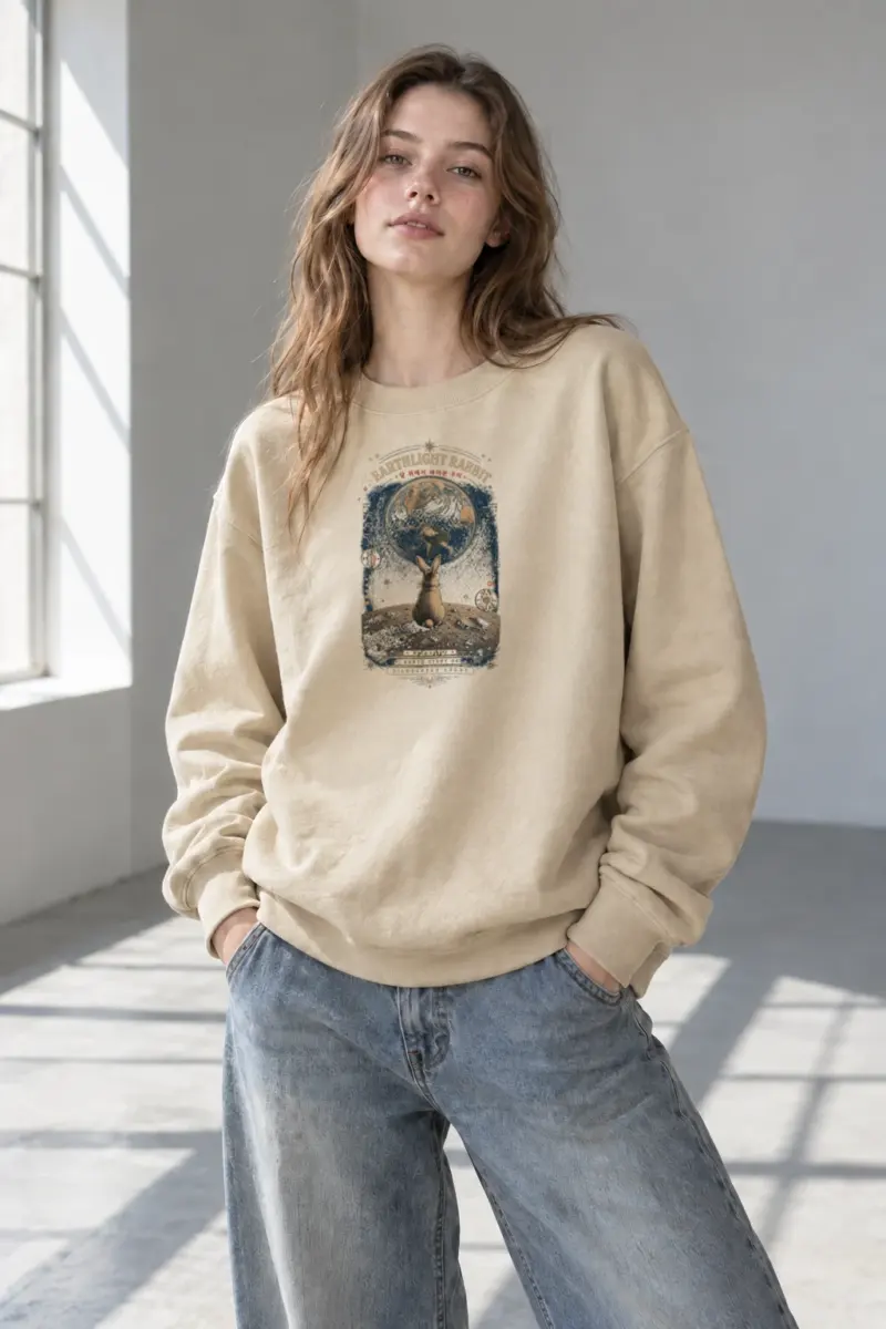 "Earthlight Rabbit" Heavy Blend Unisex Crewneck Sweatshirt | Gildan 18000