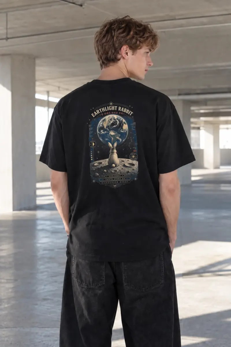 "Earthlight Rabbit" Heavyweight Unisex Crewneck T-shirt | Gildan 5000