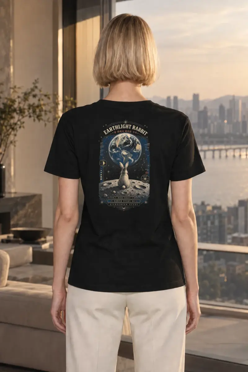 "Earthlight Rabbit" Heavyweight Unisex Crewneck T-shirt | Gildan 5000
