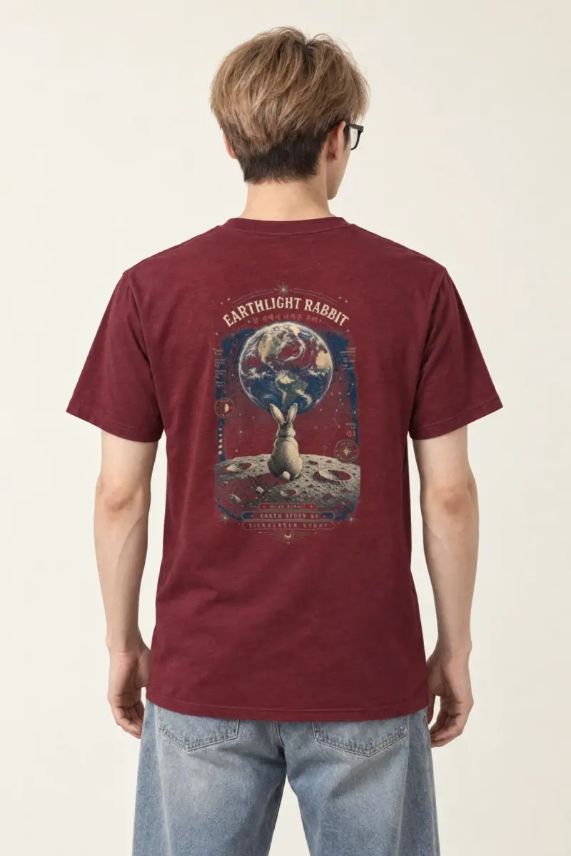 "Earthlight Rabbit" Heavyweight Unisex Crewneck T-shirt