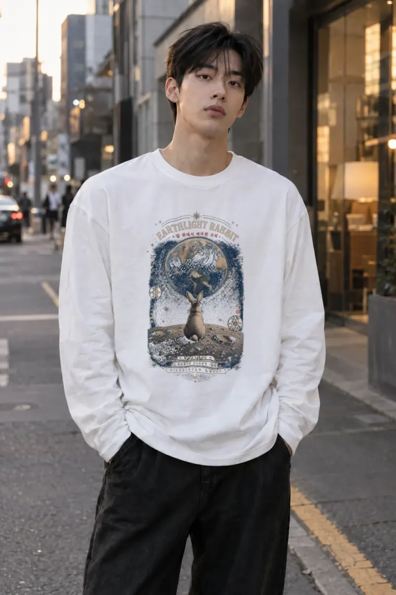 "Earthlight Rabbit" Unisex Longsleeve T-shirt | Gildan 2400