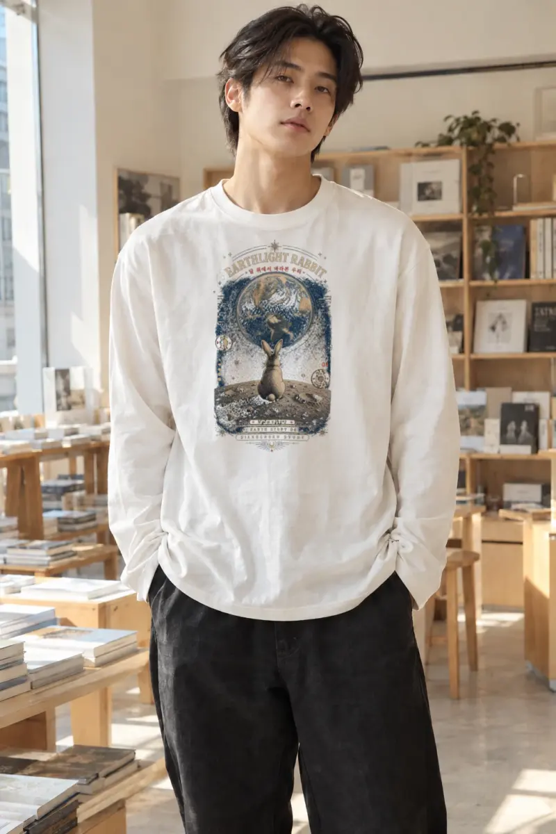 "Earthlight Rabbit" Unisex Longsleeve T-shirt | Gildan 2400