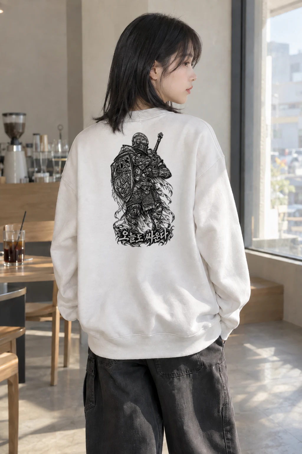 "나는 싸운다 Knight" Heavy Blend Unisex Crewneck Sweatshirt | Gildan 18000
