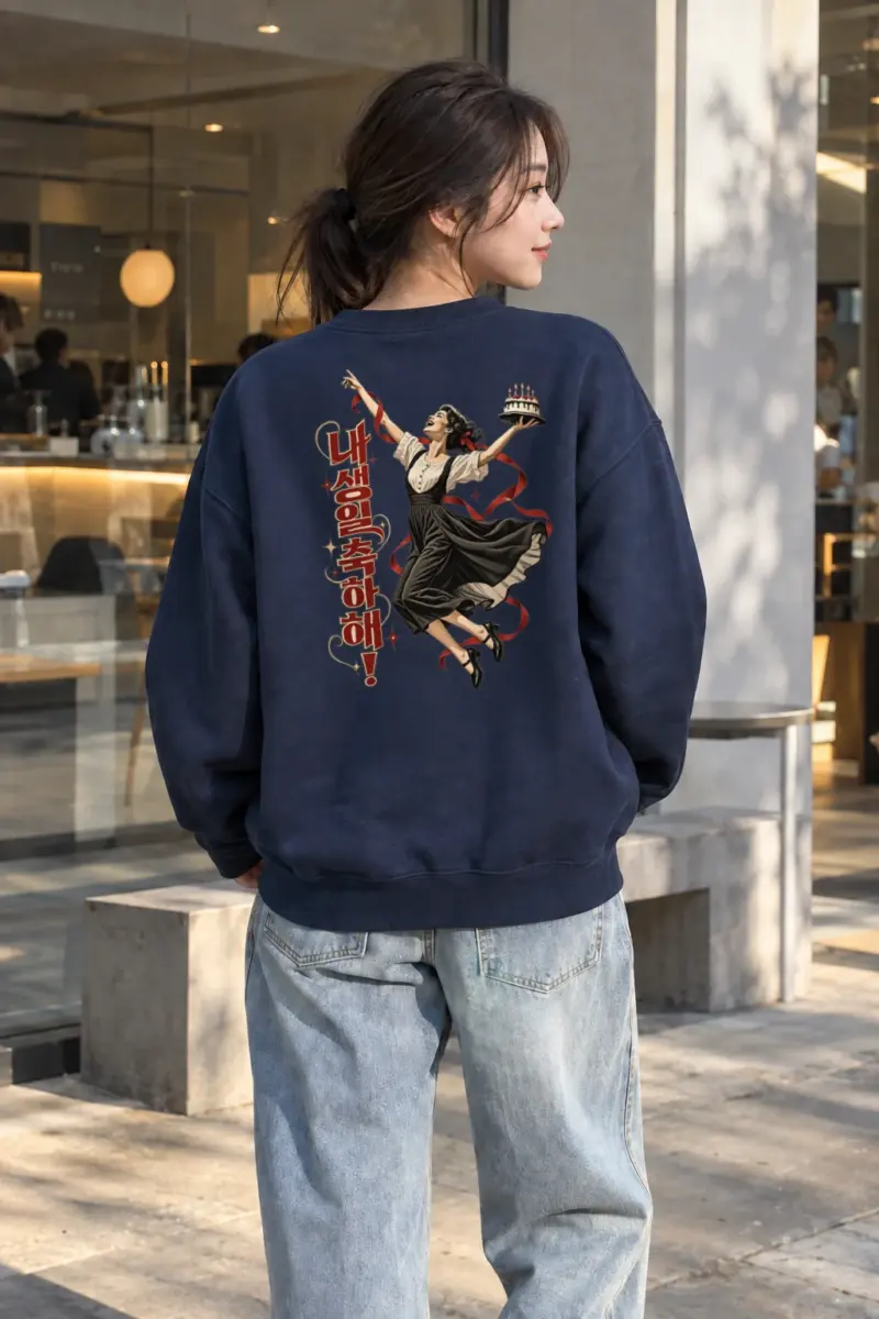 "내 생일 축하해!" Heavy Blend Unisex Crewneck Sweatshirt | Gildan 18000