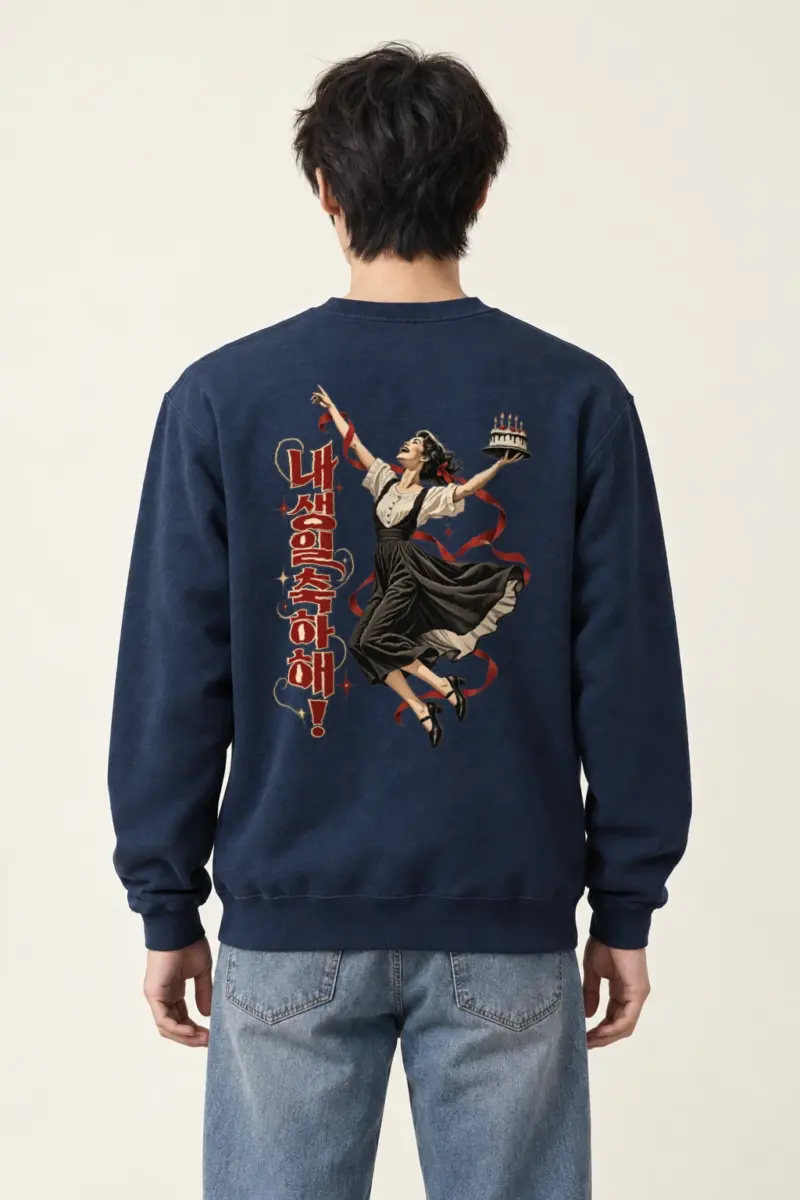 "내 생일 축하해!" Heavy Blend Unisex Crewneck Sweatshirt
