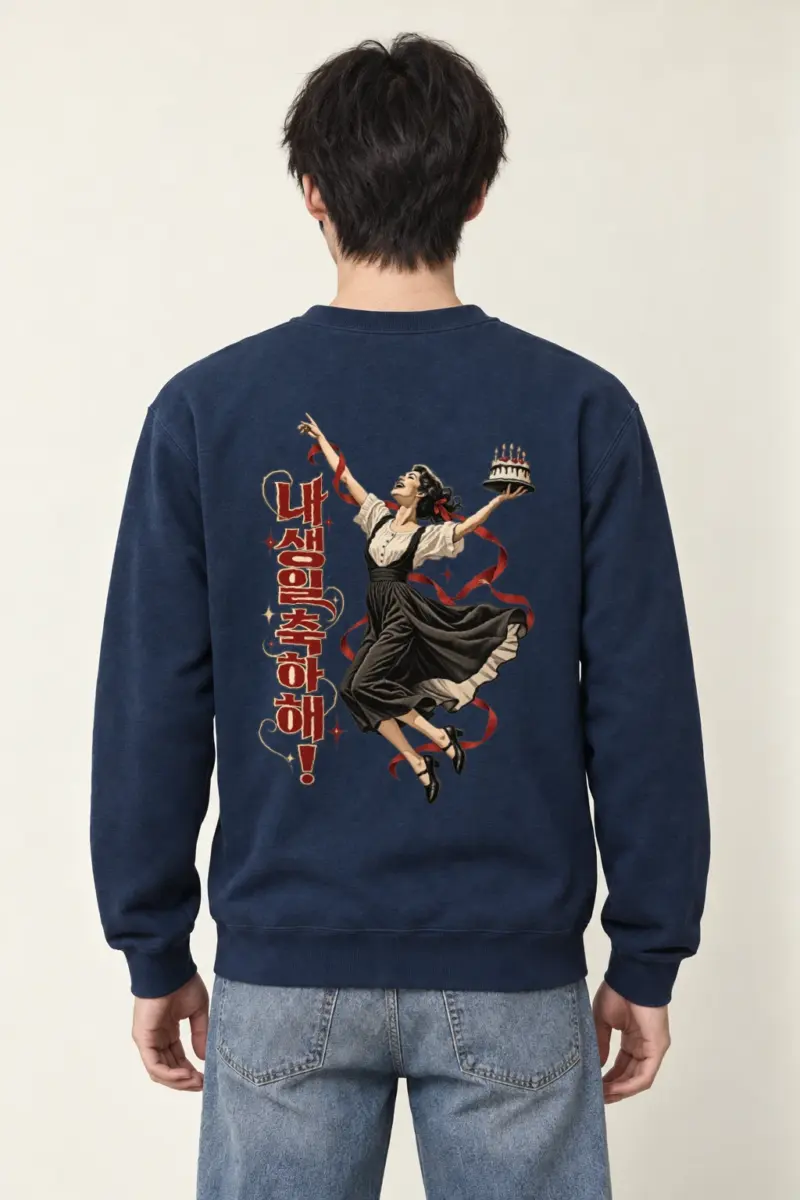 "내 생일 축하해!" Heavy Blend Unisex Crewneck Sweatshirt