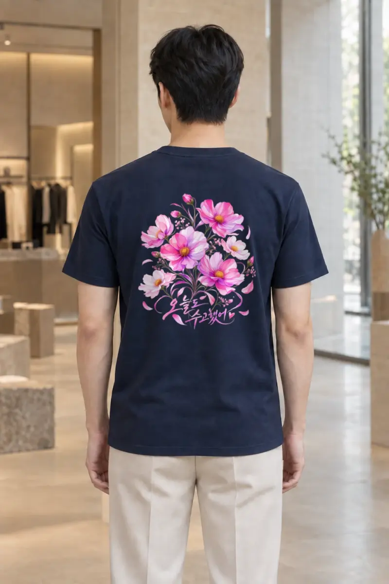"늘 꽃길만 걸으세요" Heavyweight Unisex Crewneck T-shirt | Gildan 5000